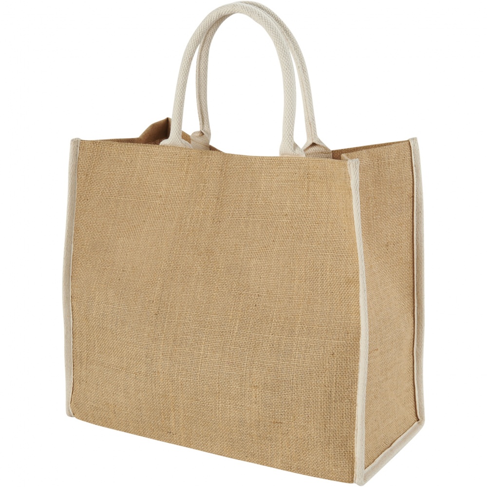 Logotrade business gift image of: Harry coloured edge jute tote bag 25L